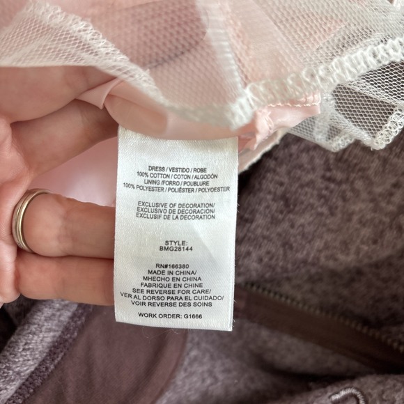 Badgley Mischka Girls' Pink Pearl Dress Eyelet Lace Short Sleeve Size 3T Easter - Picture 9 of 9